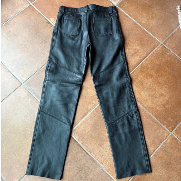 Outride Mens Black Leather Motorcycle Pants Heavy Weight Lined 4 Pocket size 36 - Picture 16 of 16